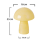 Stripe-Pure Yellow Retro Swirl Glass Mushroom Table Lamp - LED Bedside Night Light