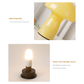 Stripe-Pure Yellow Retro Swirl Glass Mushroom Table Lamp - LED Bedside Night Light