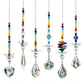 Set of 6 Crystal Suncatcher Hanging Ornaments - Butterfly Star Moon Prism Window Decor