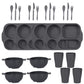 Dark Grey Durable Eco-Friendly Wheat Straw Dinnerware Set - 24 Pieces with Plates, Bowls, Cups & Cutlery