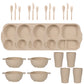 Beige Durable Eco-Friendly Wheat Straw Dinnerware Set - 24 Pieces with Plates, Bowls, Cups & Cutlery