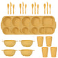 Yellow Durable Eco-Friendly Wheat Straw Dinnerware Set - 24 Pieces with Plates, Bowls, Cups & Cutlery