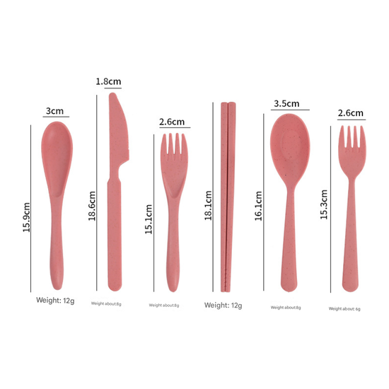 Orange Durable Eco-Friendly Wheat Straw Dinnerware Set - 24 Pieces with Plates, Bowls, Cups & Cutlery