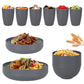Stylish Dark Grey Wheat Straw Dinnerware Set - 24 Pieces Including Plates, Bowls & Cups