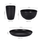 Stylish Dark Grey Wheat Straw Dinnerware Set - 24 Pieces Including Plates, Bowls & Cups