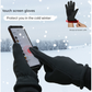 L Red Warm Windproof Touchscreen Gloves - Anti-Slip Grip for Winter Cycling & Outdoor Sports