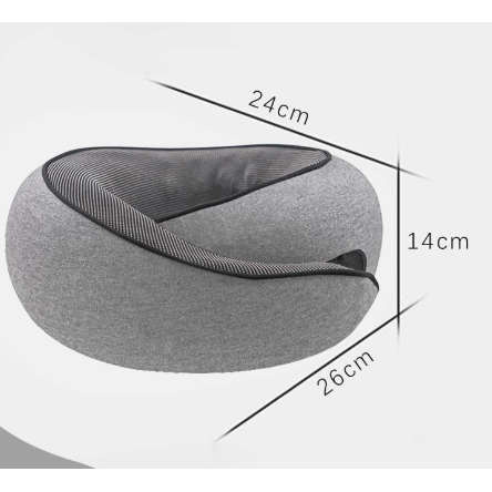 Light Grey Ergonomic Memory Foam Travel Neck Pillow - U-Shaped Support for Naps & Journeys