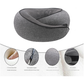 Dark Grey Ergonomic Memory Foam Travel Neck Pillow - U-Shaped Support for Naps & Journeys