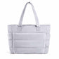 Light Grey Large Capacity Nylon Tote Bag for Women - Fashionable Travel Shoulder & Crossbody Handbag