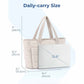 Light Grey Large Capacity Nylon Tote Bag for Women - Fashionable Travel Shoulder & Crossbody Handbag
