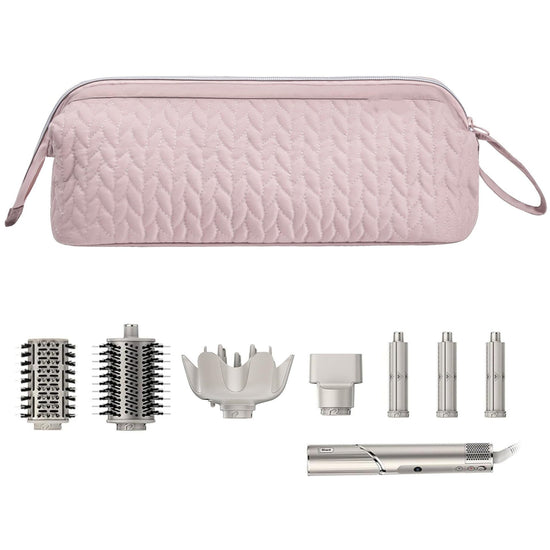 Pink Hair Styler Travel Case - Protective Storage Organizer Bag for Dryer, Curling Iron & Accessories