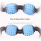 Black Set of 2 Foam Roller Ring Leg Massagers with 2 Resistance Bands - Muscle Relief Kit