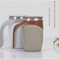 White USB Rechargeable Automatic Stirring Mug - 320ml, Magnetic Mixing Coffee Cup, 12x11x15cm
