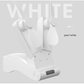 White Creative Dual-Head Folding Handheld Fan - USB Rechargeable, 3-Speed Strong Wind, 10.5x4.5x4cm