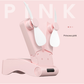 Pink Creative Dual-Head Folding Handheld Fan - USB Rechargeable, 3-Speed Strong Wind, 10.5x4.5x4cm