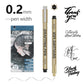 0.2mm 24-Piece Precision Drawing Pen Set - Waterproof Anime Sketching Pens for Students, Assorted Tips
