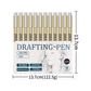 0.4mm 12-Piece Precision Drawing Pen Set - Waterproof Anime Sketching Pens for Students, Assorted Tips