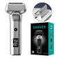 Silver Reciprocating 5-Blade Beard Trimmer - Waterproof Electric Razor for Full-Body Use
