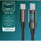 1 Meter Type-C To Type-C 4-Piece Set 1m 100W Super Fast Charge Transparent Aluminum Shell Digital Display Data Cable - Dual-Head Type-C Fast Charge Cable