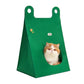 Green Cozy A-Frame Felt Pet Teepee - Foldable & Portable Cat Cave Bed with Easy Carry Handle