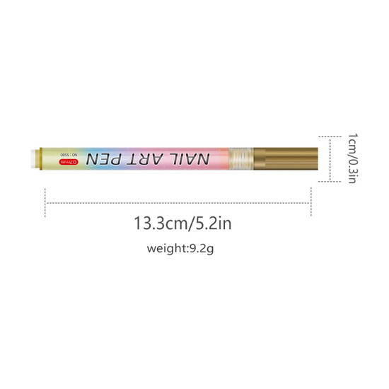 Black 0.7mm Nail Art Doodle Pen 12 Sticks- Single Color Acrylic Marker for Nail Design, No-Bake