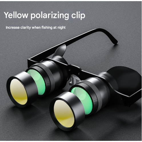 10x Telescope + Yellow Polarised Lens 10x HD Fishing Binocular Glasses - Polarized Zoom for Float Watching