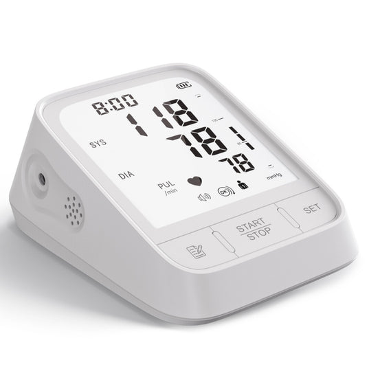 White Smart Upper Arm Blood Pressure Monitor - Medical Automatic BP Machine for Export