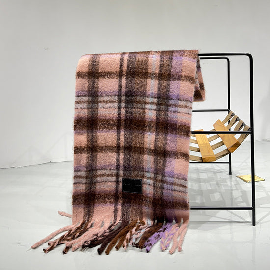 Purple-pink Plaid Color-Block Women&
