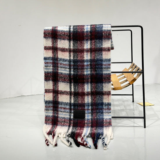 Red-blue Plaid Color-Block Women&