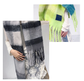 Khaki Classic Plaid Faux Cashmere Winter Scarf - Warm and Stylish 50 x 180 cm Design