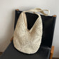 Beige Flower-Patterned Cotton Crochet Tote Bag - Beach and Commute Essential