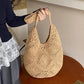 Khaki Flower-Patterned Cotton Crochet Tote Bag - Beach and Commute Essential