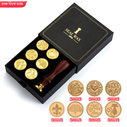 Love 2-Piece Retro Sealing Wax Stamp Set - 11.3 x 11.3 x 3.6 cm DIY Gift Box Kit for Handmade Crafts