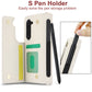 White Galaxy Z Fold3 Multi-Functional Leather Wallet Case for Samsung Z Fold Series - Crossbody with Pen Slot, Quilted Design Pen Not Included