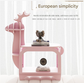 Yellow Small Creative Reindeer-Shaped Solid Wood Bookshelf for Kids