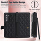 Rose Gold Galaxy Z Fold4 Multi-Functional Leather Wallet Case for Samsung Z Fold Series - Crossbody with Pen Slot, Quilted Design Pen Not Included