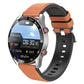 Silver Silicone +22MM Brown Mitsubishi Steel Strip Business Smartwatch with ECG and PPG Monitoring and Stainless Steel Strap