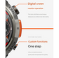Black-orange Outdoor Smartwatch with 1.45-Inch HD Round Screen and Flashlight