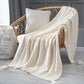 110cm x 150cm Beige Knitted Sofa Blanket for Autumn and Winter Naps