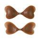 Size S [A cup] Two Pairs Brown Skin Colour Heart-Shaped Silicone Breast Sticker - Thin Invisible Push-Up for Small Chest Enhancement