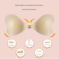 Size M [B cup] Two Pairs Brown Skin Colour Heart-Shaped Silicone Breast Sticker - Thin Invisible Push-Up for Small Chest Enhancement