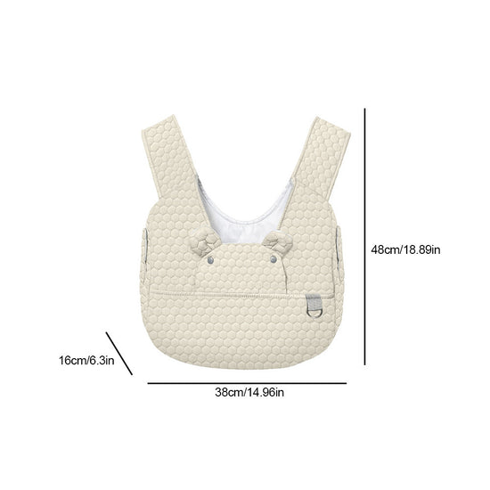 Beige Cozy Quilted Pet Carrier Backpack - Front Pack Sling for Cats & Small Dogs - Travel & Outdoor