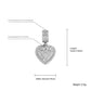 Iced Out Heart Pendant Necklace - 5A+ CZ Stones, 14K Gold Plated with Rope Chain(Silver)