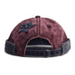 Vintage Washed Cotton Docker Cap - Unisex Brimless Beanie Hat with Star Patch(Green)