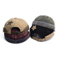 Vintage Washed Cotton Docker Cap - Unisex Brimless Beanie Hat with Star Patch(Green)