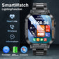 Smartwatch with Flashlight, Compass & Wireless Calling - Health & Fitness Tracker(Black silicone with silver case)
