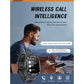 Smartwatch with Flashlight, Compass & Wireless Calling - Health & Fitness Tracker(Silver case with silver steel + black silicone)
