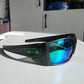 Sport Polarized Sunglasses with UV400 Protection - Multi-Layer Lens Technology(Black frame green film)