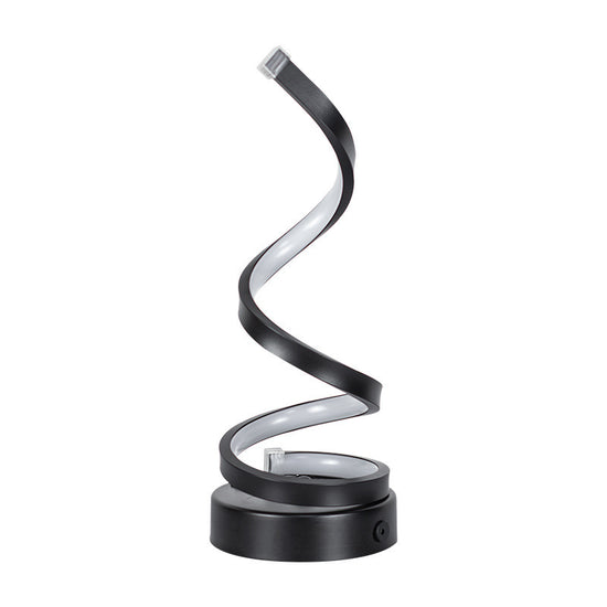 Modern Spiral LED Table Lamp - Dimmable, 3 Light Modes(black)