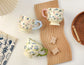 Elegant Ceramic Mug with Sculpted Handle,400ml Vintage Inspired Pedestal Design(Matcha Green)